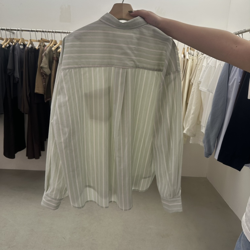 BROWNS-P韓國東大門代購女士新款人氣休閑襯衫蕾絲衫條紋鵝BROWNS-P襯衫/蕾絲衫