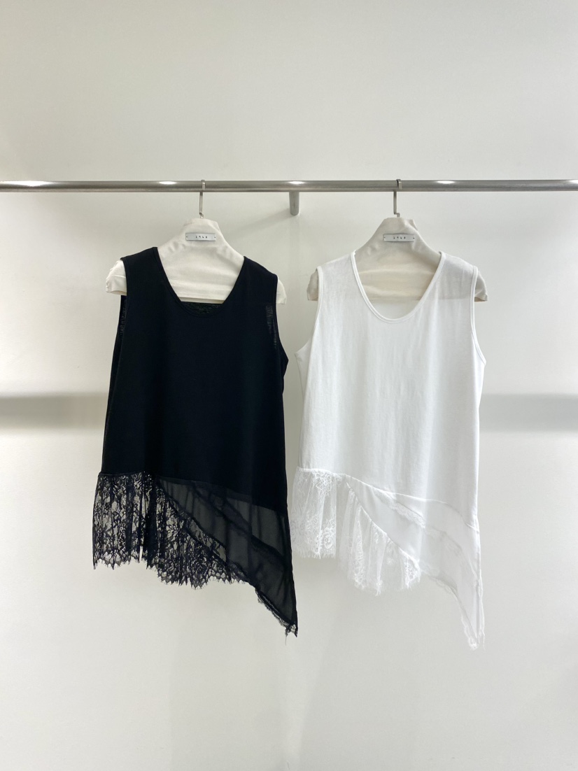 1968韓國代購女士新品時尚推薦職業人氣吊帶背心不對稱蕾絲1968/YEOUYA吊帶/背心