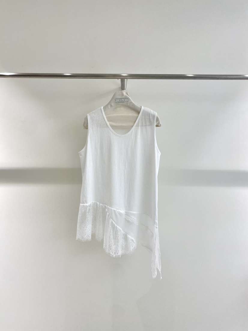 1968韓國代購女士新品時尚推薦職業人氣吊帶背心不對稱蕾絲1968/YEOUYA吊帶/背心圖色1