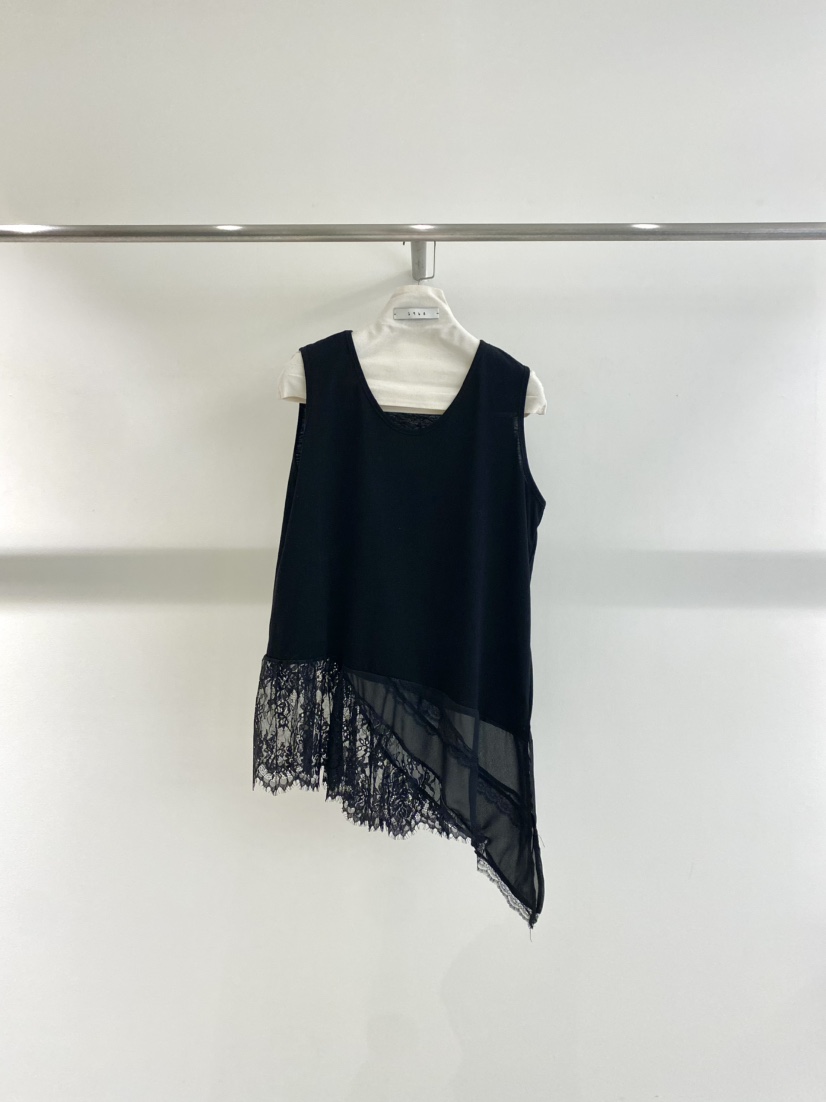 1968韓國代購女士新品時尚推薦職業人氣吊帶背心不對稱蕾絲1968/YEOUYA吊帶/背心圖色2