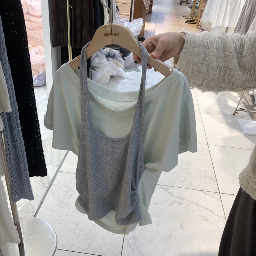 DREAM GIRIS/HOT PLACE韓國東大門代購女裝新款熱賣T恤假兩件DREAM GIRIS/HOT PLACET恤圖色3