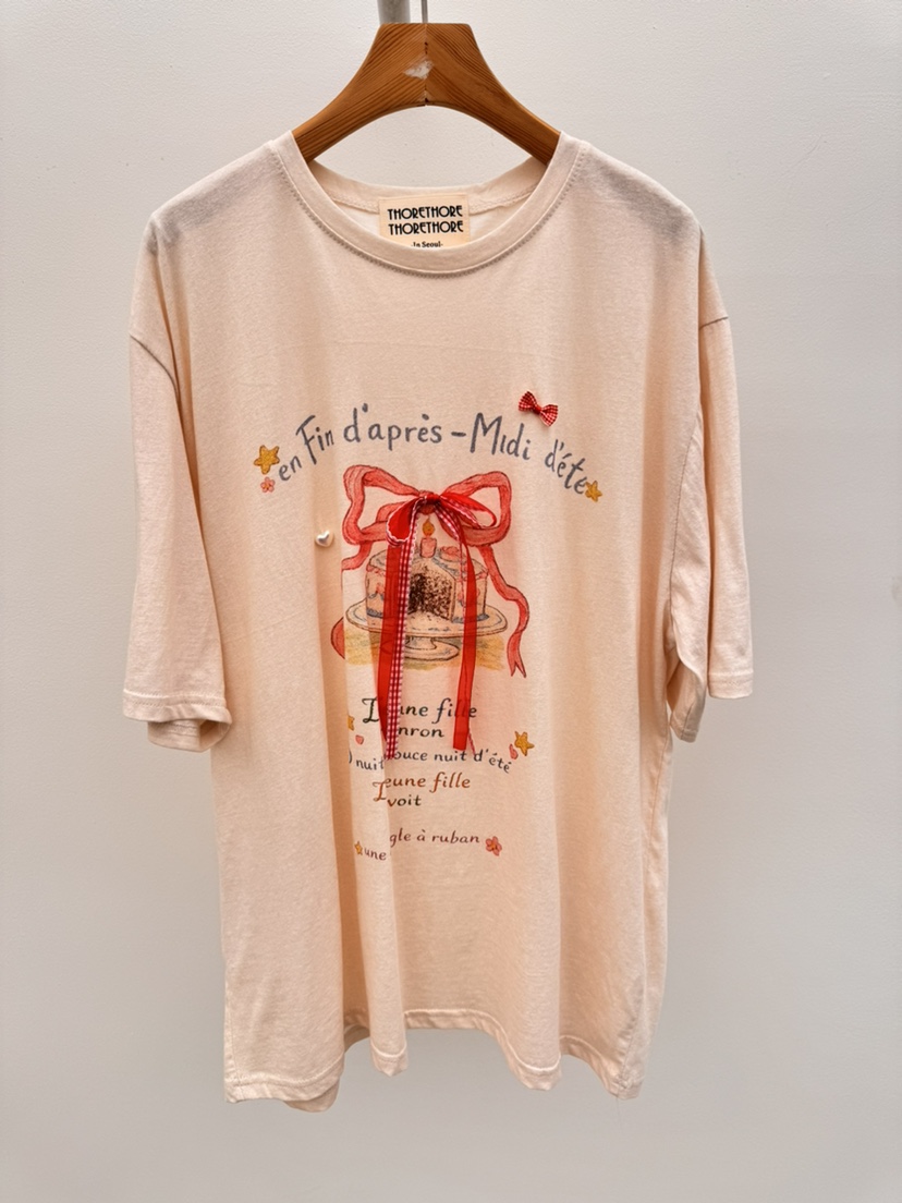 THORE韓國東大門直郵女士新款26春夏人氣推薦熱賣時尚T恤THORET恤圖色1