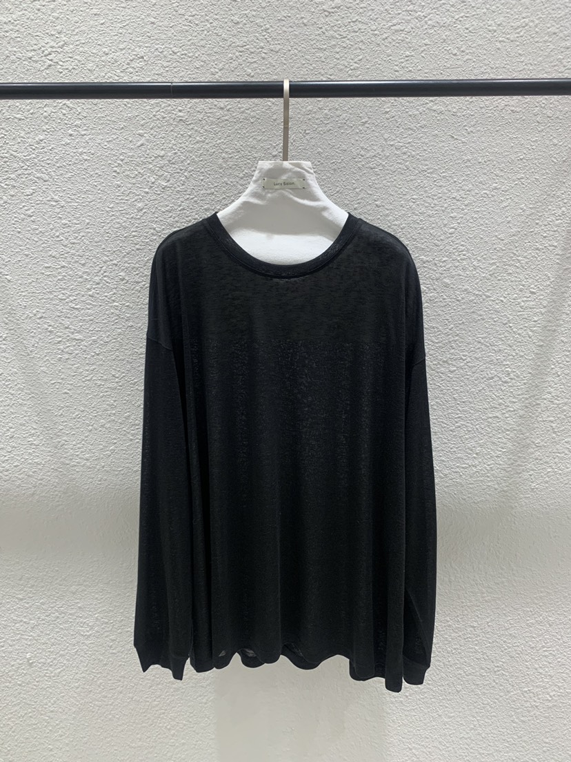 LUCY SALON韓國直郵實拍女士新品職業時尚長袖T恤透明寬松LUCY SALON長袖T恤圖色2