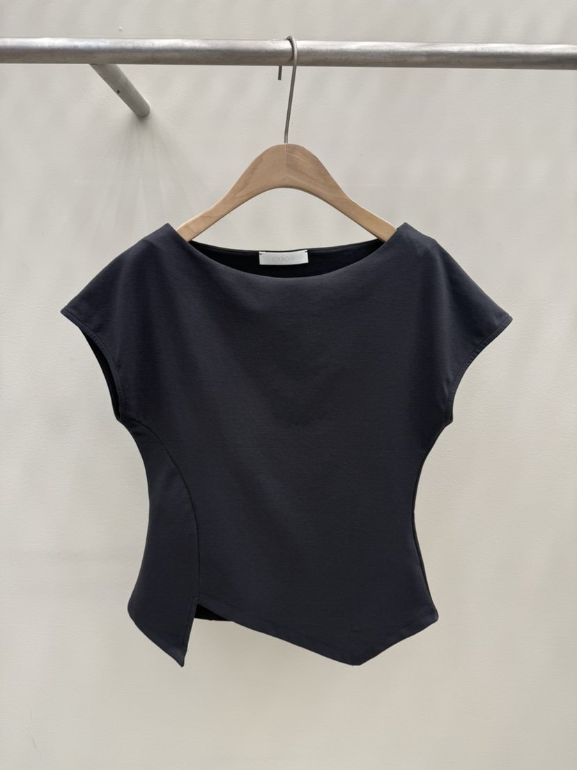 EOOB/LAMEREI韓國直郵女裝新款時尚人氣休閑職業T恤不對稱EOOB/LAMEREIT恤圖色2