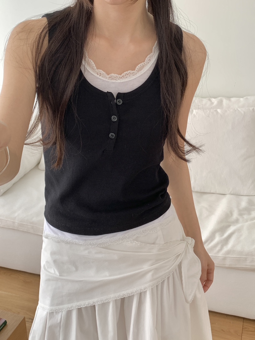 RE:OPENING韓國東大門代購女裝新款26春夏吊帶背心假兩件RE:OPENING吊帶/背心