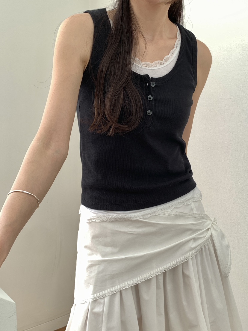 RE:OPENING韓國東大門代購女裝新款26春夏吊帶背心假兩件RE:OPENING吊帶/背心