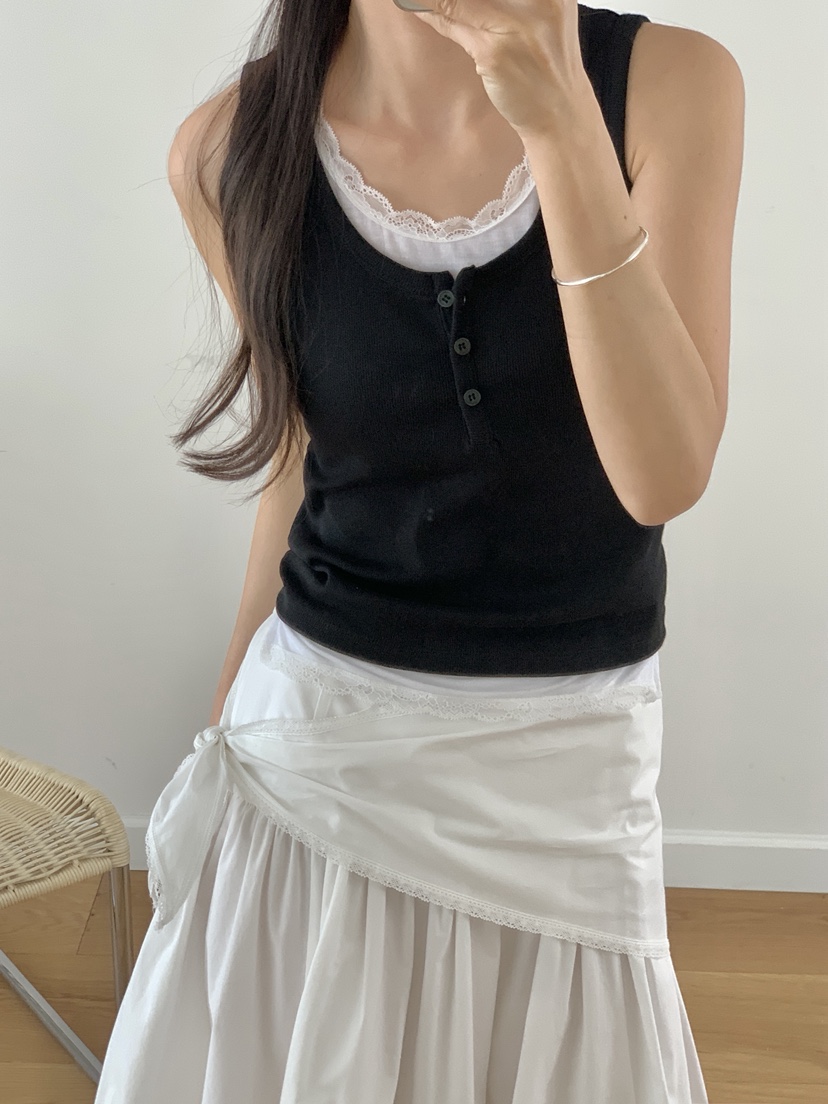 RE:OPENING韓國東大門代購女裝新款26春夏吊帶背心假兩件RE:OPENING吊帶/背心