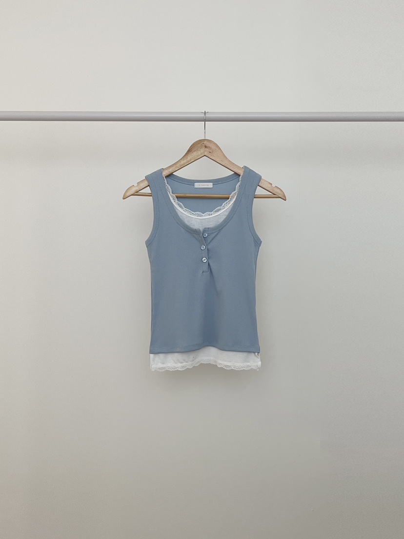 RE:OPENING韓國東大門代購女裝新款26春夏吊帶背心假兩件RE:OPENING吊帶/背心圖色2