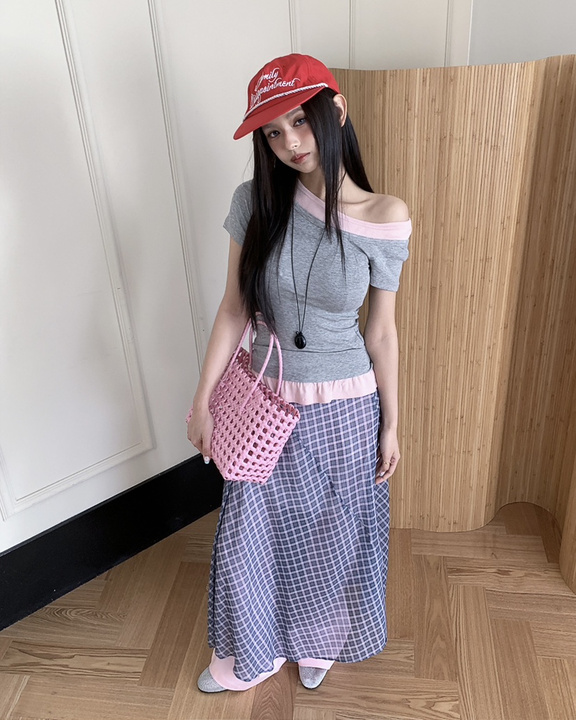 LIVE AID-P韓國東大門代購女士新品26春夏T恤假兩件疊穿LIVE AID-PT恤