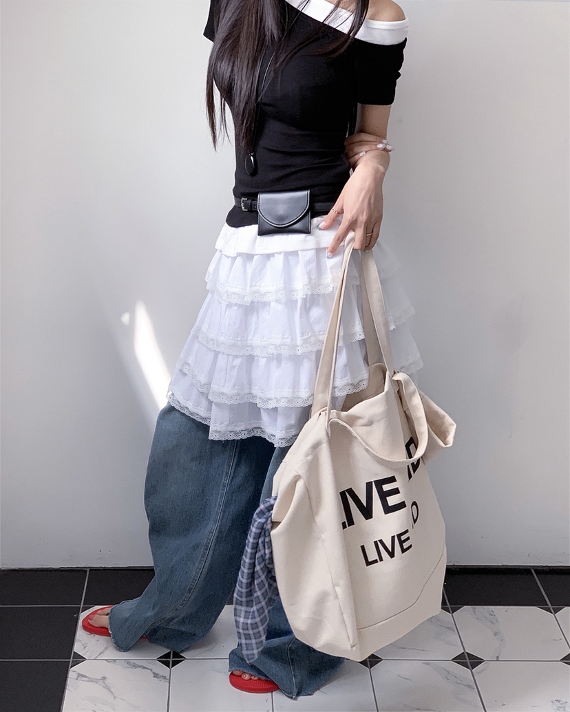 LIVE AID-P韓國東大門代購女士新品26春夏T恤假兩件疊穿LIVE AID-PT恤