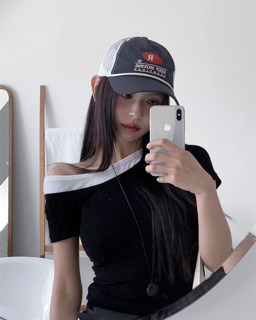 LIVE AID-P韓國東大門代購女士新品26春夏T恤假兩件疊穿LIVE AID-PT恤