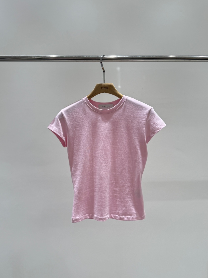 STAGE韓國東大門直郵女士新品人氣26春夏休閑時尚熱賣T恤STAGET恤圖色1