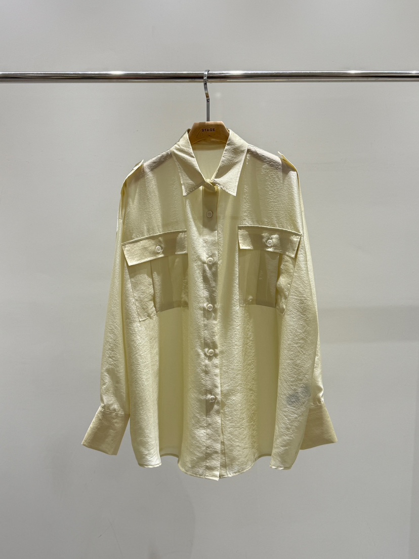 STAGE韓國直郵實拍女士新品26春夏熱賣休閑襯衫蕾絲衫透明STAGE襯衫/蕾絲衫圖色1