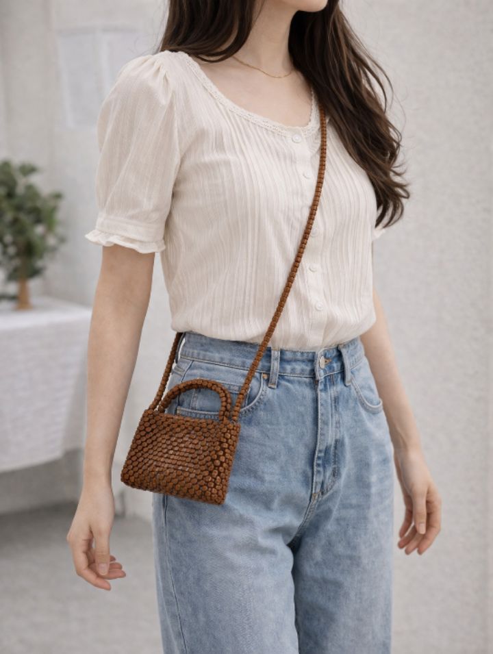 TROUVAILLE韓國直郵實拍女裝新款休閑時尚熱賣單肩斜跨包TROUVAILLE單肩/斜跨包