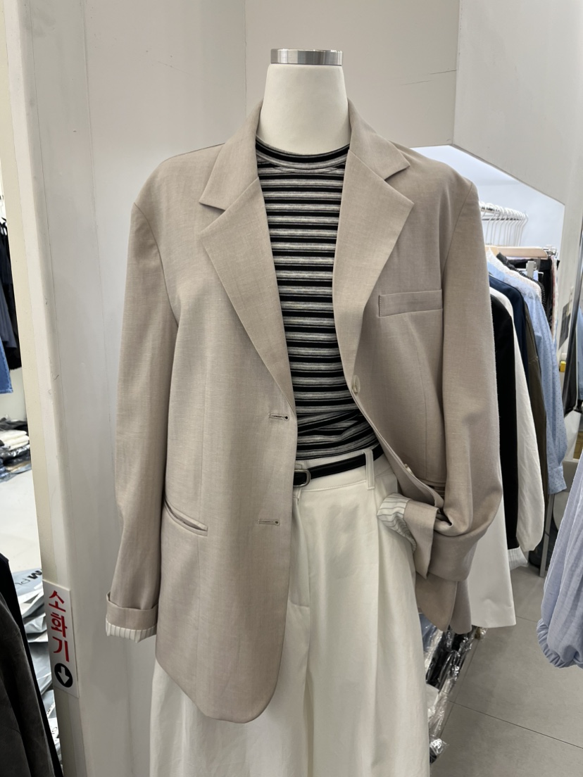 LEMATIN韓國代購女裝新款休閑熱賣職業推薦夾克不含內搭亞麻LEMATIN夾克圖色1