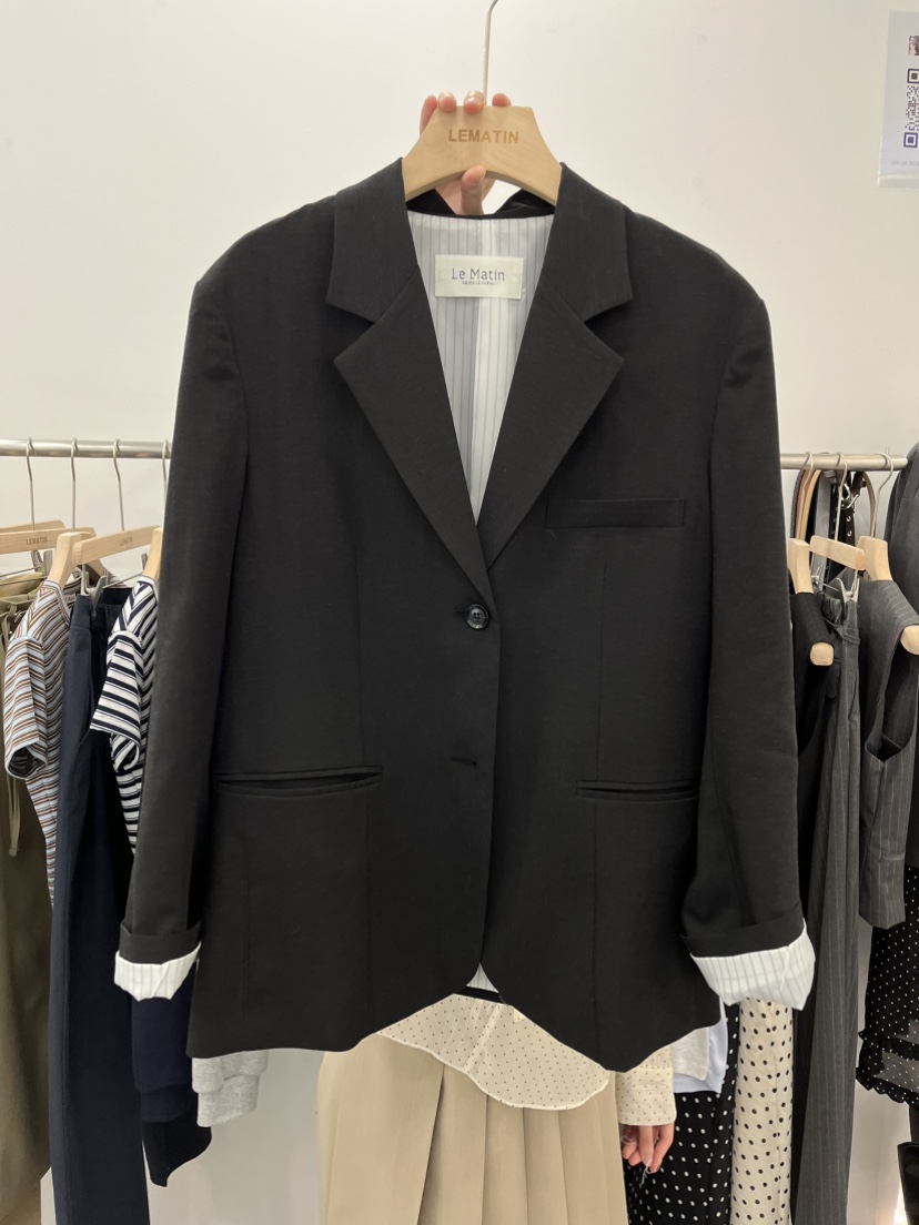 LEMATIN韓國代購女裝新款休閑熱賣職業推薦夾克不含內搭亞麻LEMATIN夾克圖色2