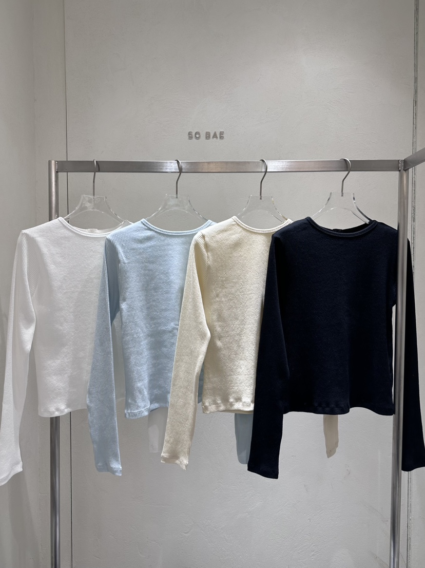 SO BAE韓國直郵實拍女裝新款職業熱賣休閑時尚26春夏長袖T恤SO BAE長袖T恤