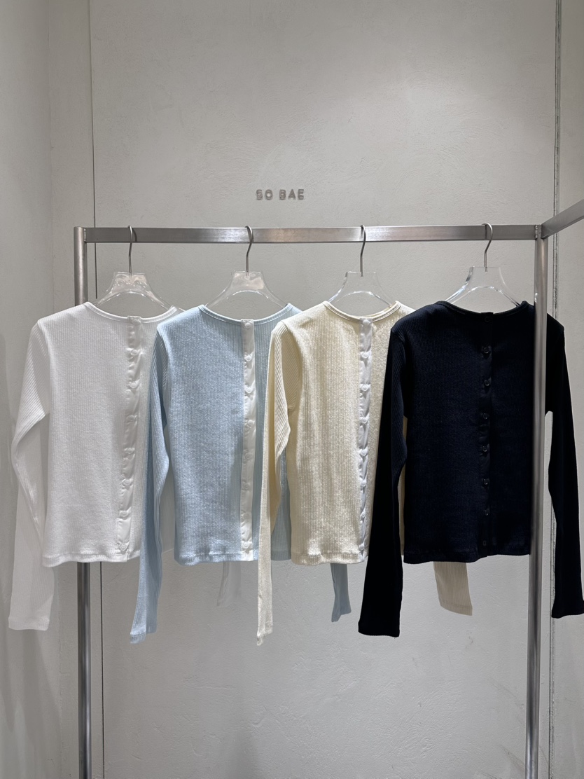 SO BAE韓國直郵實拍女裝新款職業熱賣休閑時尚26春夏長袖T恤SO BAE長袖T恤
