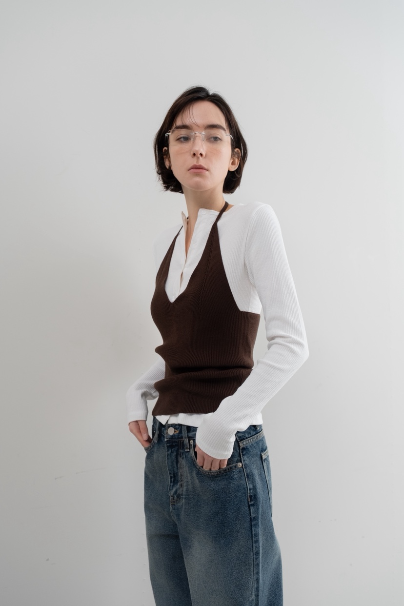 SO BAE韓國直郵實拍女裝新款職業熱賣休閑時尚26春夏長袖T恤SO BAE長袖T恤