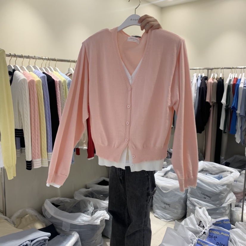 ENDOLPHIN韓國東大門直郵女士新品推薦人氣26春夏針織衫假兩件ENDOLPHIN針織衫圖色1