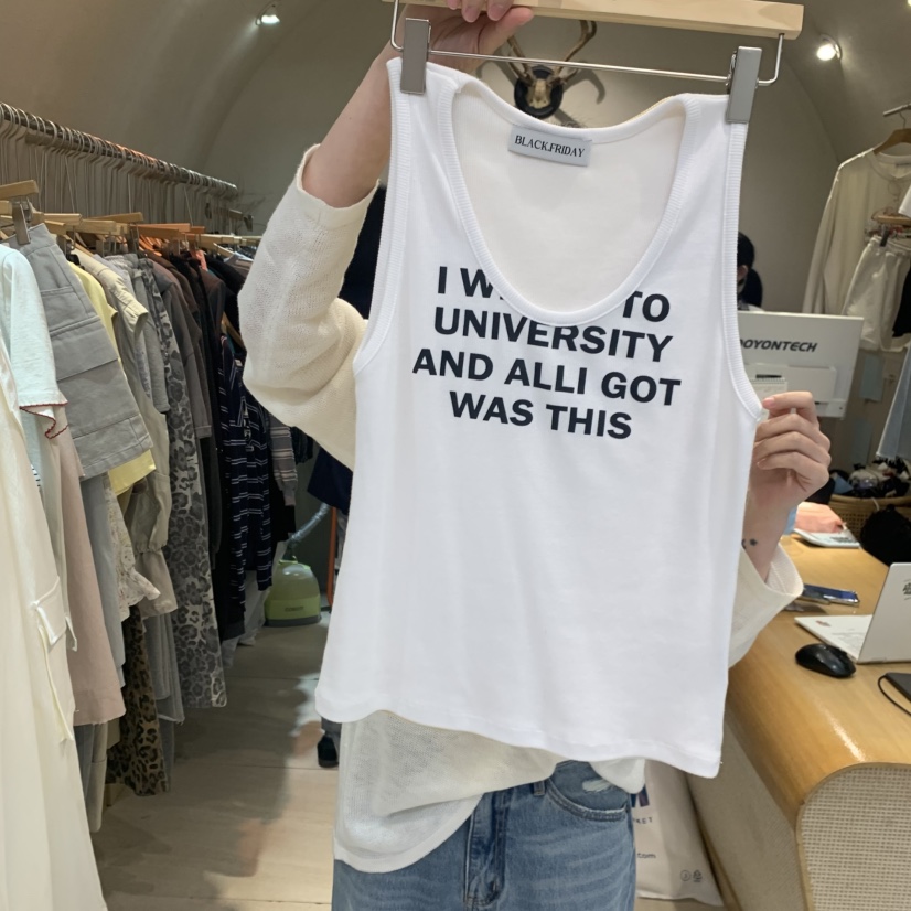 BLACKFRIDAY韓國直郵實拍女裝新品人氣推薦休閑時尚吊帶背心BLACK FRIDAY吊帶/背心圖色1