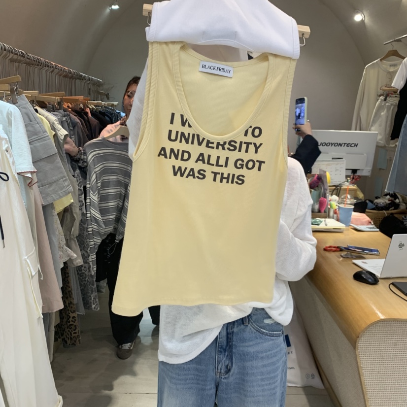 BLACKFRIDAY韓國直郵實拍女裝新品人氣推薦休閑時尚吊帶背心BLACK FRIDAY吊帶/背心圖色2