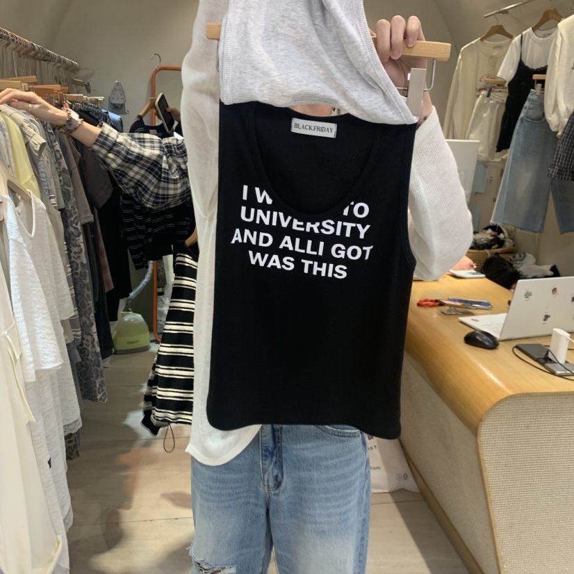 BLACKFRIDAY韓國直郵實拍女裝新品人氣推薦休閑時尚吊帶背心BLACK FRIDAY吊帶/背心圖色4