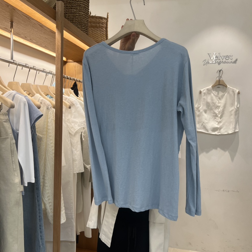 VELVET UNDERGROUND韓國直郵女士新品人氣熱賣26春夏長袖T恤VELVET UNDERGROUND長袖T恤