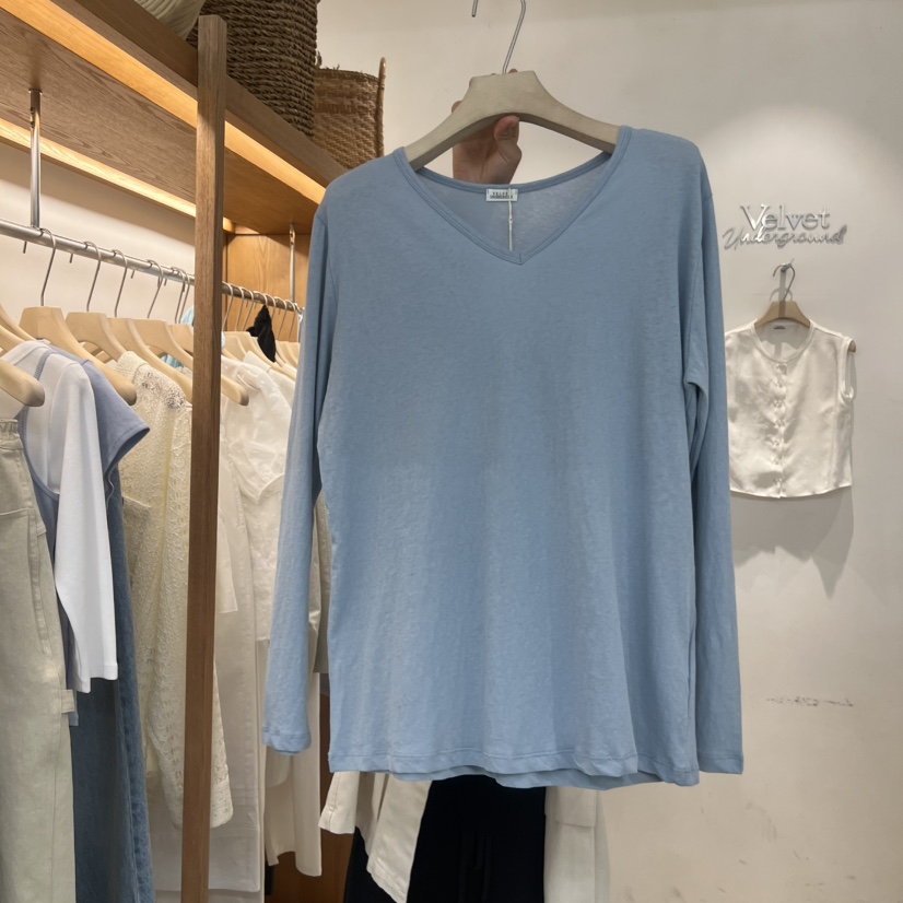 VELVET UNDERGROUND韓國直郵女士新品人氣熱賣26春夏長袖T恤VELVET UNDERGROUND長袖T恤圖色1