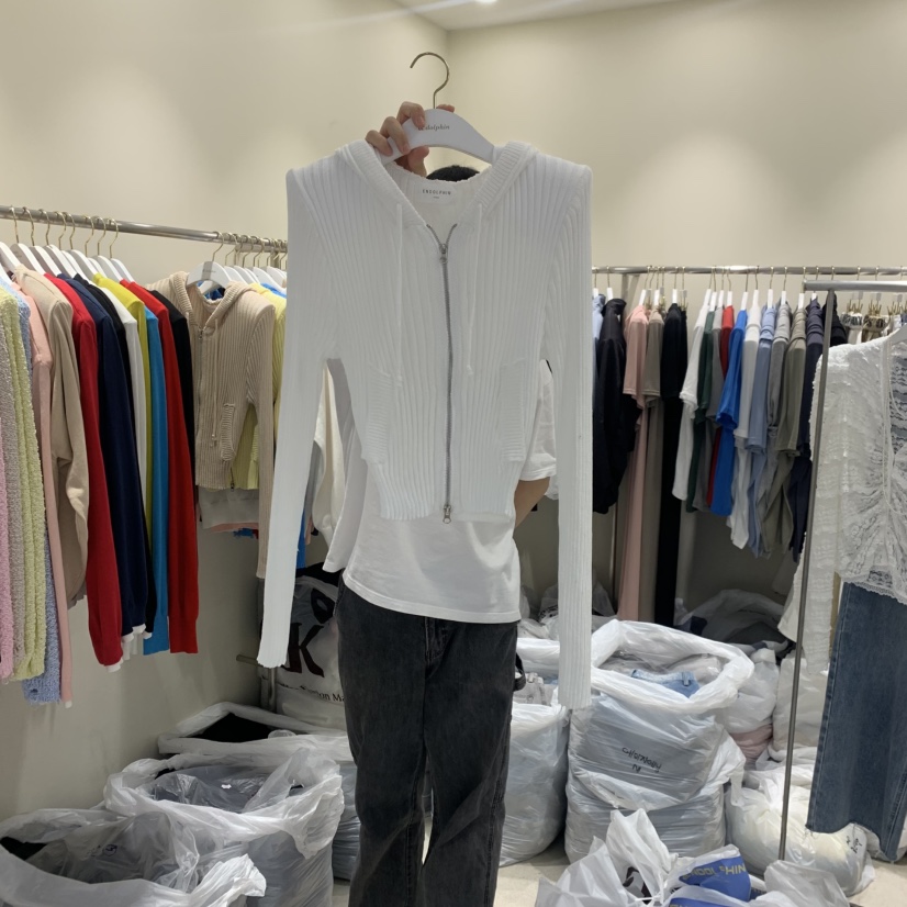 ENDOLPHIN韓國東大門直郵女士新品推薦人氣26春夏針織衫連帽衫ENDOLPHIN針織衫圖色1