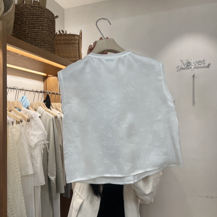 VELVET UNDERGROUND韓國東大門代購女士新款26春夏馬甲提花VELVET UNDERGROUND馬甲