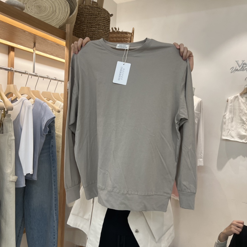 VELVET UNDERGROUND韓國直郵實拍女士新款人氣熱賣長袖T恤VELVET UNDERGROUND長袖T恤圖色2