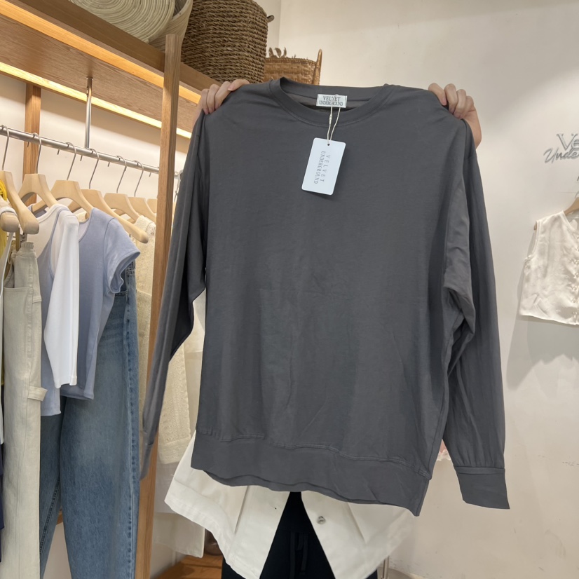 VELVET UNDERGROUND韓國直郵實拍女士新款人氣熱賣長袖T恤VELVET UNDERGROUND長袖T恤圖色4