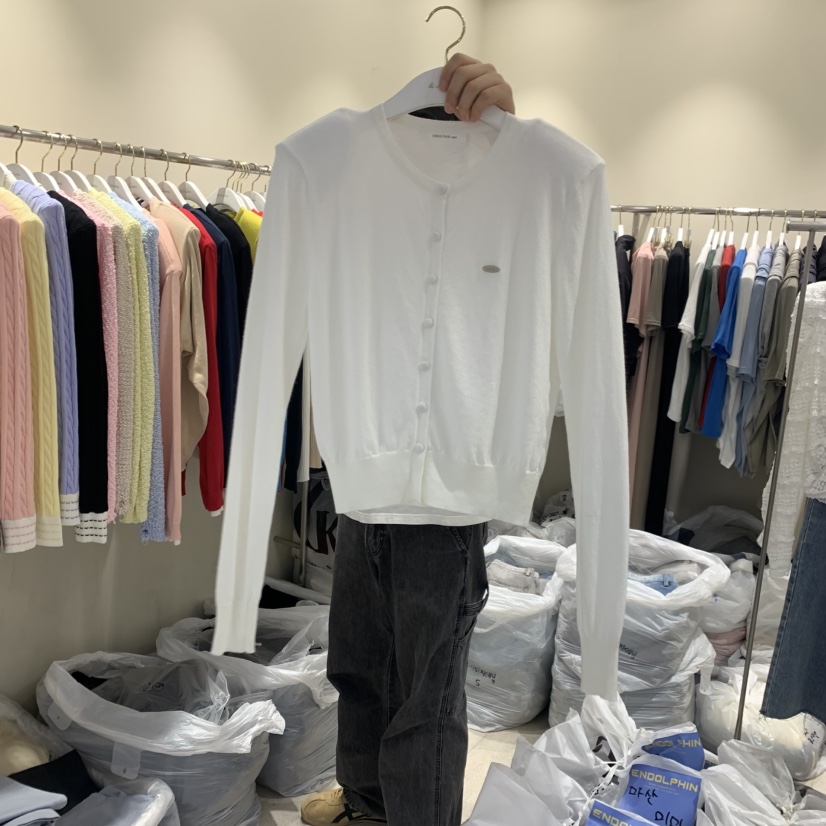 ENDOLPHIN韓國代購女裝新款26春夏休閑職業針織衫羊毛衫開襟ENDOLPHIN針織衫圖色1