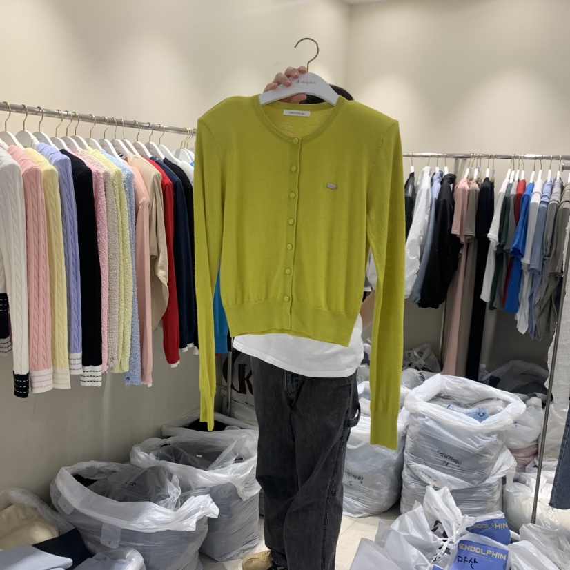 ENDOLPHIN韓國代購女裝新款26春夏休閑職業針織衫羊毛衫開襟ENDOLPHIN針織衫圖色2