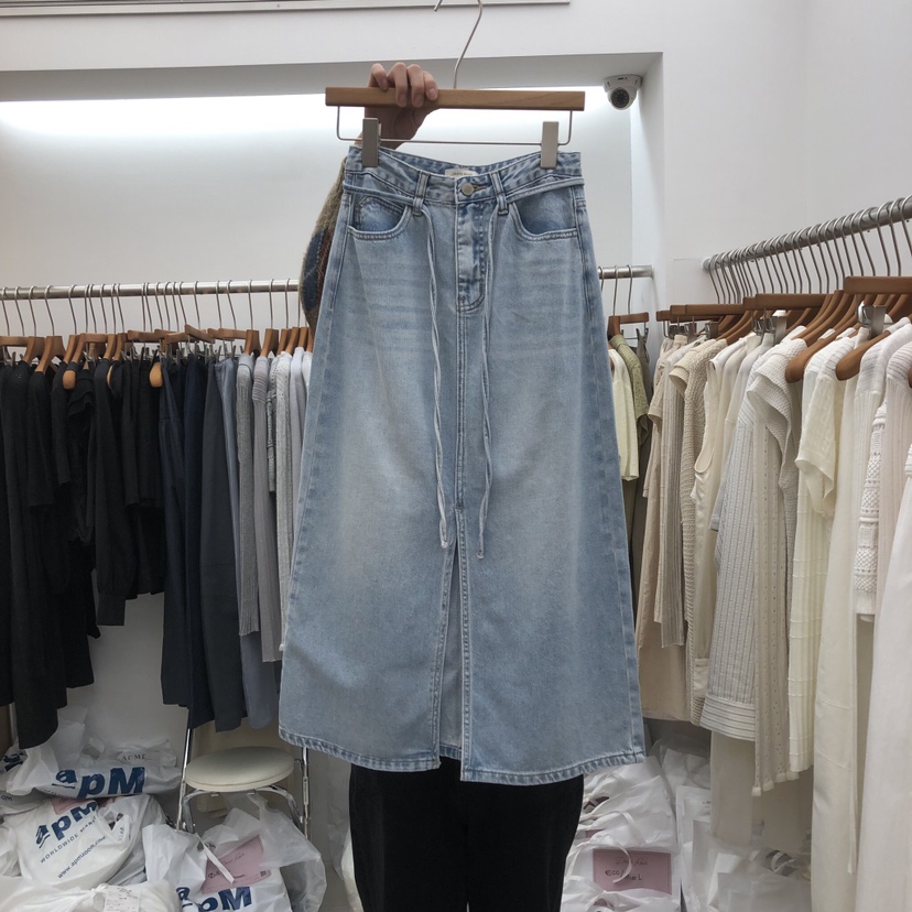 DRESS ROOM韓國代購女士新品人氣熱賣休閑職業長裙含腰繩DRESS ROOM長裙圖色1