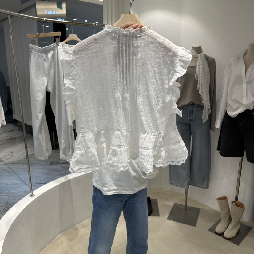 ACKER韓國代購女士新款職業休閑推薦時尚26春夏襯衫蕾絲衫ACKER襯衫/蕾絲衫