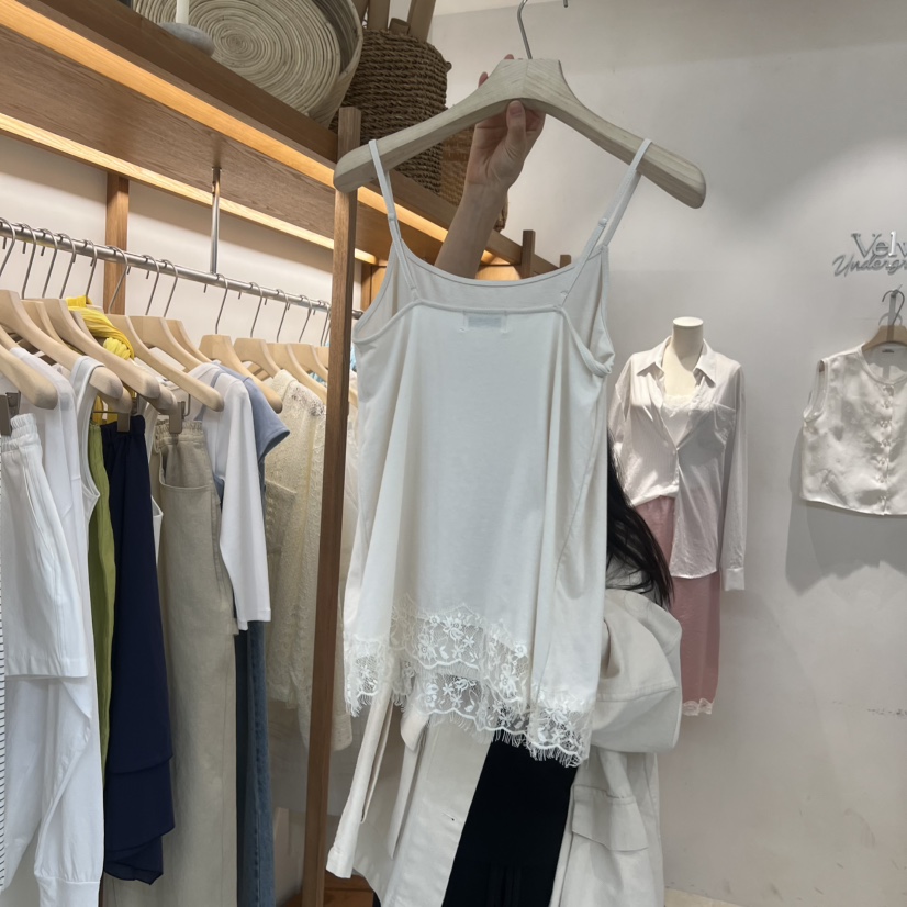 VELVET UNDERGROUND韓國直郵實拍女士新品熱賣吊帶背心蕾絲VELVET UNDERGROUND吊帶/背心
