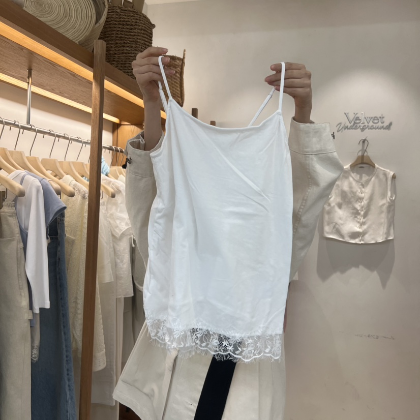 VELVET UNDERGROUND韓國直郵實拍女士新品熱賣吊帶背心蕾絲VELVET UNDERGROUND吊帶/背心圖色2