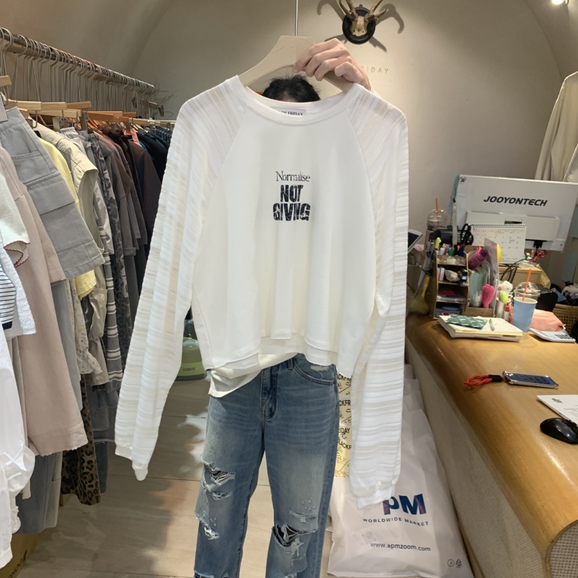 BLACKFRIDAY韓國直郵實拍女裝新款人氣休閑時尚26春夏長袖T恤BLACK FRIDAY長袖T恤圖色1