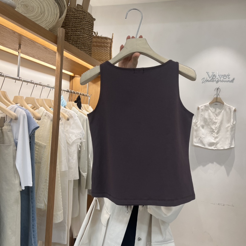 VELVET UNDERGROUND韓國東大門代購女士新款休閑吊帶背心船領VELVET UNDERGROUND吊帶/背心