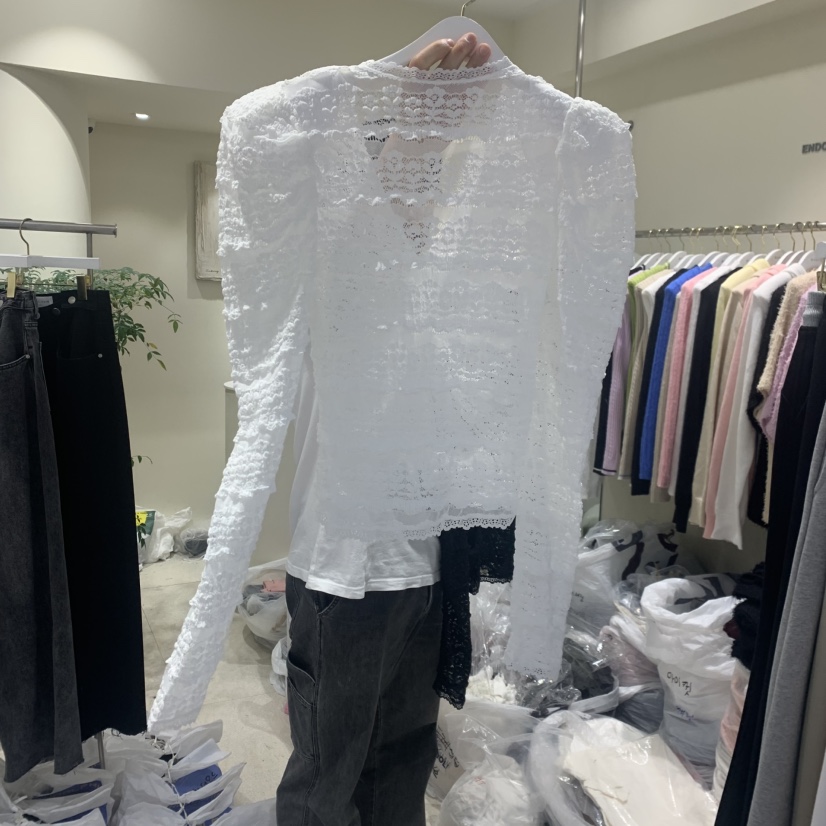 ENDOLPHIN韓國東大門代購女裝新品熱賣職業襯衫蕾絲衫蕾絲ENDOLPHIN襯衫/蕾絲衫