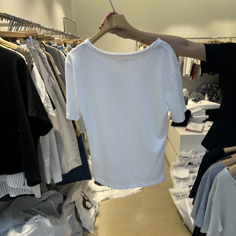 EYEFUL-Q韓國代購女士新款熱賣職業休閑人氣時尚T恤雙領eyefulT恤