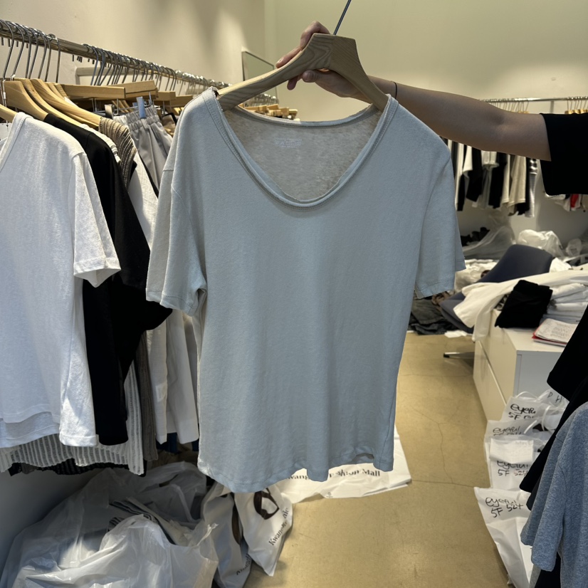 EYEFUL-Q韓國代購女士新款熱賣職業休閑人氣時尚T恤雙領eyefulT恤圖色2