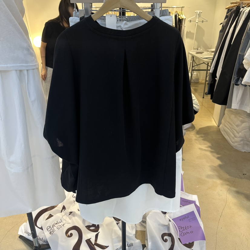 EYEFUL-Q韓國直郵女裝新款人氣休閑職業26春夏時尚T恤褶皺eyefulT恤