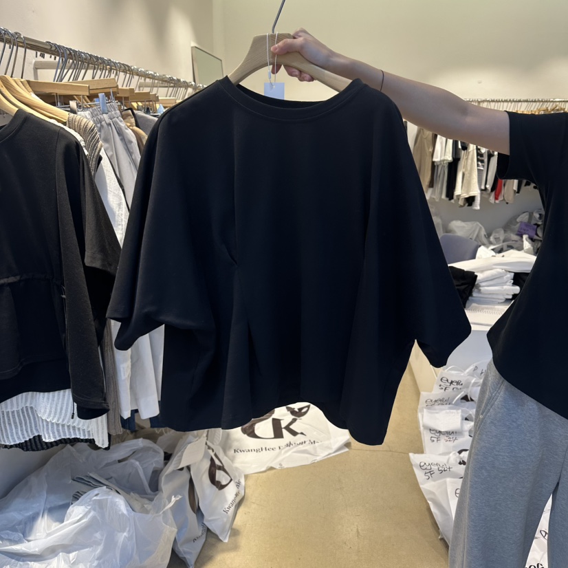 EYEFUL-Q韓國東大門直郵女士新款時尚休閑推薦職業T恤褶裥eyefulT恤圖色2