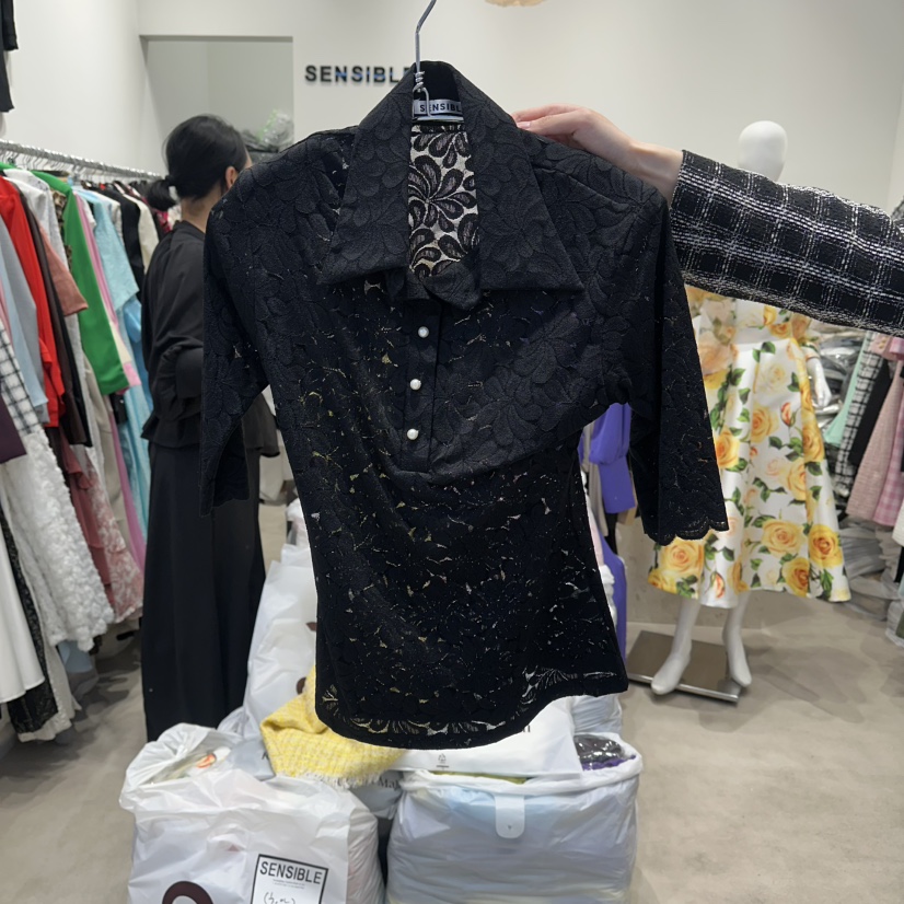 SENSIBLE-S韓國東大門直郵女裝新品休閑襯衫蕾絲衫不含腰帶SENSIBLE襯衫/蕾絲衫圖色4