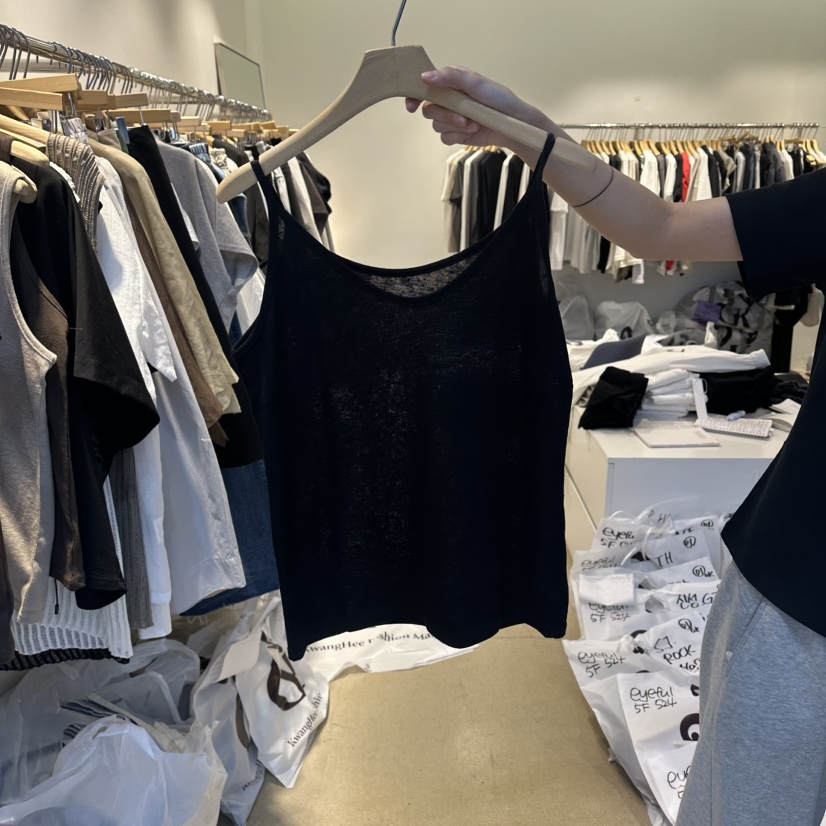 EYEFUL-Q韓國東大門直郵女士新款26春夏休閑時尚吊帶背心eyeful吊帶/背心圖色4黑色