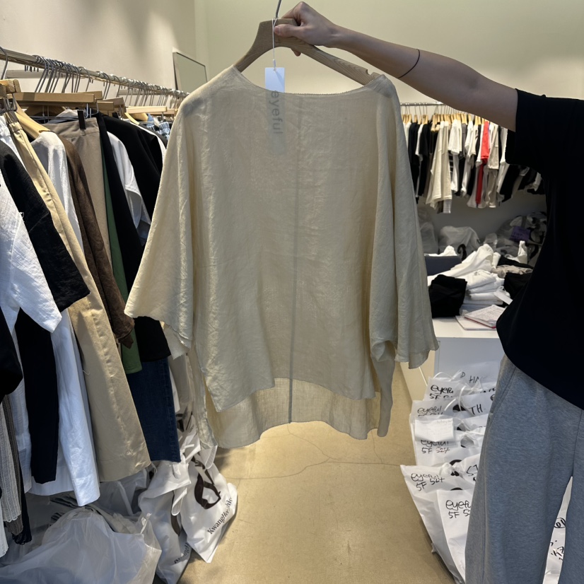 EYEFUL-Q韓國東大門代購女士新款人氣推薦襯衫蕾絲衫亞麻eyeful襯衫/蕾絲衫圖色2