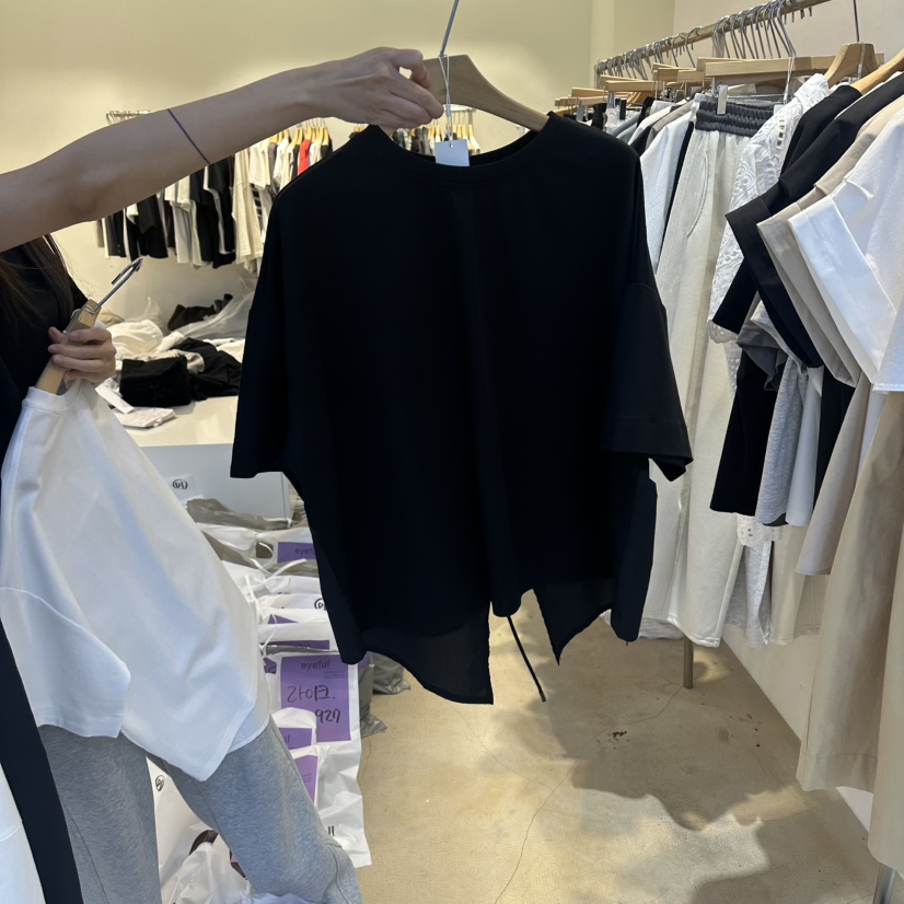 EYEFUL-Q韓國東大門代購女裝新款休閑26春夏職業T恤拉鏈eyefulT恤圖色2